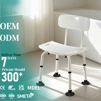 Chaise de douche pliable, réglable en hauteur, antidérapante, moderne, avec revêtement poudré, légère, stable, pour la maison, les soins infirmiers et la réadaptation