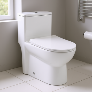 Inodoro alargado de una pieza, 1.1-1.6 GPF, con doble descarga, de cerámica, montado en el suelo, con salida en S, diseño contemporáneo - Product Image 2