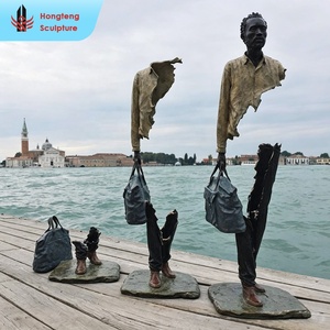 Statua Scultura del Viaggiatore in Bronzo <span class=keywords><strong>Bruno</strong></span>, Design Moderno Stile Astratto, Traforata, per Decorazione Paesaggistica Esterna - Product Image 2
