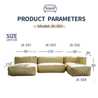 Sofá Lazy Bean Bag comprimido sin estructura en caja, conjunto de sofá seccional impermeable sin estructura, fabricante de muebles de Foshan