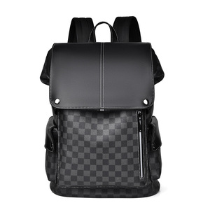 ChuongKaiye Men's <b>Backpack</b> 16-Inch Laptop Bag <b>Large</b> Capacity Casual Business Travel <b>Backpack</b> With Letter Pattern PVC Material - Product Image 5