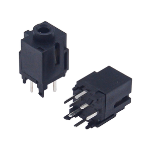 PJ-344 Conector de Audio Estéreo de 3.5mm, Montaje Horizontal de 7 Pines con Manguito Interno de Latón, 180 °   Conector de paso perforado - Product Image 2