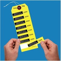 Étiquettes de bagages jaunes avec cordon élastique, étiquettes d'identification de bagages en 8 parties pour hôtels et services de valet