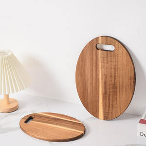 Tabla de Cortar Ovalada de Madera de Acacia, Plato para Servir Filetes con Asa, Bloque de Cortar de Madera Natural para Cocina y Restaurante - Product Image 2