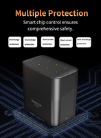 Chargeur intelligent pour piles Li-Ion/NiMH AA et AAA avec indicateur de charge LED, support de charge 1,5 Volt