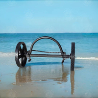 Chariot de kayak à largeur réglable Chariot de transport d'équipement de kayak en nylon Remorque de kayak Dolly Capacité de 1 personne Remorque de kayak