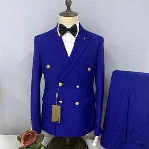 Costume d'affaires formel pour <span class=keywords><strong>homme</strong></span>, ensemble 2 pièces avec veste noire à simple boutonnage et <span class=keywords><strong>pantalon</strong></span>, style coréen, vêtements de loisirs, tailles S-4XL EUR - Product Image 1