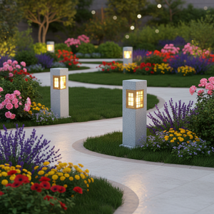 Lanterne <span class=keywords><strong>solaire</strong></span> en pierre rustique : éclairage intemporel pour <span class=keywords><strong>jardin</strong></span> <span class=keywords><strong>zen</strong></span> - Product Image 1