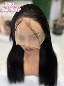 Perruque naturelle en cheveux vierges vietnamiens, noir de jais, grade 15A SDD, dentelle HD transparente 13x6, pré-épilée, sans colle, densité 250, pour femmes noires - Product Image 2