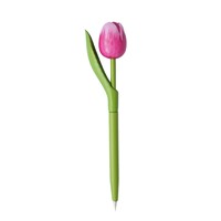 Stylo bille en forme de tulipe, peint à la main, motif floral décoratif, personnalisable avec logo, cadeau souvenir pour mariage, papeterie de fête