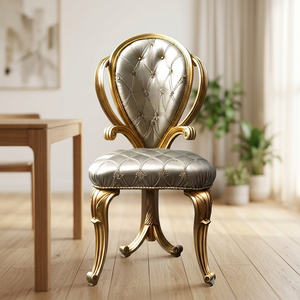 Sofá Individual de Lujo Estilo Royal, Estructura de Madera Sólida, Tradicional, Convertible, Relleno de Espuma, Sillón de Diseño - Product Image 1