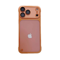 Funda Protectora para iPhone 12 13 17Pro ProMax, Media Cubierta, Sin Marco, Electrochapada, Esmerilada, Ultrafina, con Protector de Lente Anti-Caídas