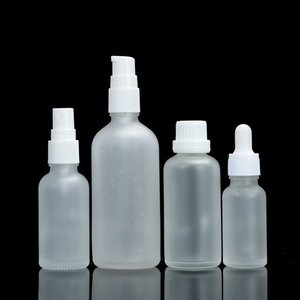 Botella de vidrio esmerilado con cuentagotas para loción, botella de vidrio esmerilado líquido con <span class=keywords><strong>tapa</strong></span> blanca, impresión de pantalla personalizada, 10ml - Product Image 2
