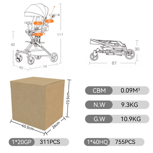 Purorigin 2025 Trọng lượng nhẹ tự động gấp du lịch di động Hệ thống nhỏ gọn chạy Bộ xe đẩy em bé mới đến - Product Image 5