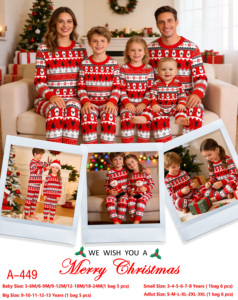 New Pure Cotton Weihnachts kleidung Set Winter Eltern-Kind Home Kleidung Langarm Cartoon Pyjamas Großhandel - Product Image 6