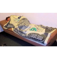 S308 Doux Million dollar nouveauté couverture personnalisée monnaie flanelle facture sieste dorée bureau à domicile Million Dollar couverture