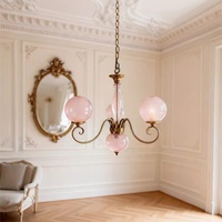 Lustre multi-têtes en fer et verre, style Palais Français, luxe romantique