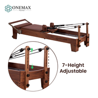 Machine de Pilates Reformer ONEMAX en noyer de luxe, garantie 10 ans, qualité professionnelle, pour le remodelage corporel, les étirements et le fitness