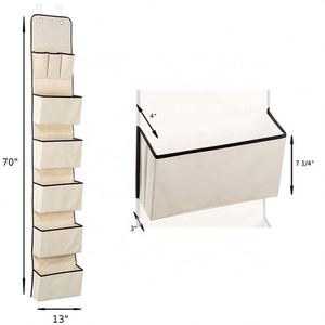 8-Pocket Foldable Over-the-Door Metal Steel Fabric Eco-Friendly Modern Bathroom Cabinet Organizer Wall Storage <b>Clothes</b> Bag - Product Image 2