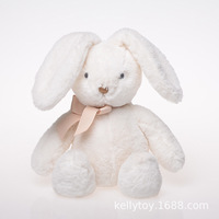 Peluche Lapin en Coton Biologique Premium RabbitDoll avec Rembourrage en Mousse, Motif Nœud Papillon Britannique Populaire, Cadeau de Mariage pour Entreprise