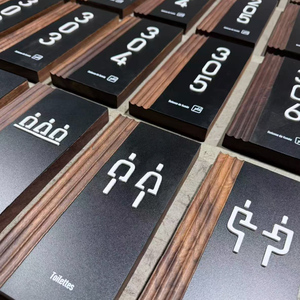 Modern <strong>Black</strong> Walnut Wood Acrylic 3D Letter <strong>House</strong> <strong>Number</strong> Sign Custom Hotel Villa Functional Area Signage - Product Image 5