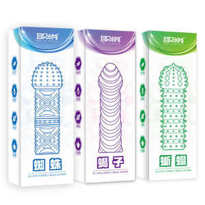 Condón Divertido <span class=keywords><strong>de</strong></span> Dos Dedos con Cristales en Forma <span class=keywords><strong>de</strong></span> Lobo, Estimula el Punto G, Partículas Estimulantes para las Partes Íntimas, Juguetes Sexuales para Adultos - Product Image 1