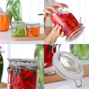 Grande Capacité De Stockage De Cuisine En Verre Pots Et Contenants Transparents En Verre À Haute Teneur En Borosilicate Carré Rond De Stockage De Nourriture Bouteilles - Product Image 6
