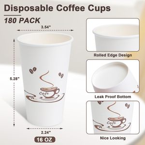 Vaso de Papel Desechable Premium de 20oz para Café, Vaso Grueso y Resistente para Bebidas Calientes/Frías, Ideal para Fiestas, Oficinas, Cafeterías y Tabernas - Product Image 2