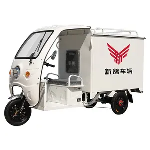 High quality closed electric moto cargo tricycle delivery vehicle three wheel truck motorcycle for adult