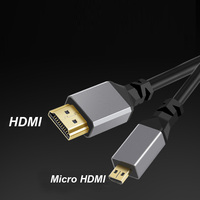 4K @ 60HZ 0.5-2.4M Micro mini HDMI vers HDMI Mini Micro hdmi Extension Cordon flexible Câble vidéo Mâle à Mâle pour CCTV caméra PC TV