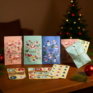 Bolsas de Regalo de Papel con Cuenta Regresiva para Navidad, Juego de 24 Piezas, Artículos Festivos para Fiestas, Material Plástico - Product Image 2