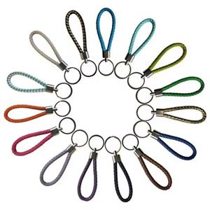 Used for Car Key Belt <b>Ring</b> Leather Woven Keychain Cheap Colorful Keychain Handmade Leather Custom Logo Car <b>Keyring</b> - Product Image 3