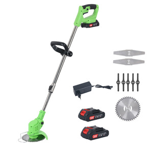 Débroussailleuse sans fil 3-en-1 avec 2 batteries 21V et roues, <span class=keywords><strong>coupe</strong></span>-bordures électrique pour jardin et pelouse - Product Image 1