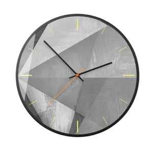 Простые серые геометрические модные настенные часы в скандинавском стиле