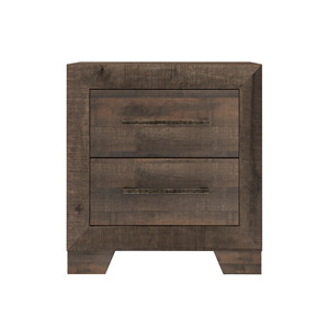Plinz Brown 2 <b>Drawer</b> Nightstand Wood <b>Storage</b> Cabinet Bedroom Furniture - Product Image 3
