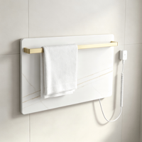 Sèche-serviettes électrique mural personnalisé en ardoise, support chauffant intelligent IPX4 pour salle de bain d'hôtel, vente en gros OEM ODM
