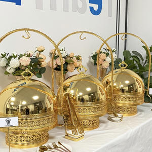 2025 Hotel Equipamento De Luxo De Aço Inoxidável Chafing Dish Dome 8L Aquecedor De Alimentos para Golden Buffet Catering Premium Fornecedores - Product Image 4