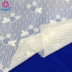 Spandex personnalisé en polyester hauteur de fleur Jacquard dentelle Tulle puissance tissu de maille imprimé <span class=keywords><strong>Mickey</strong></span> rayure tissu organique vêtements robe - Product Image 6
