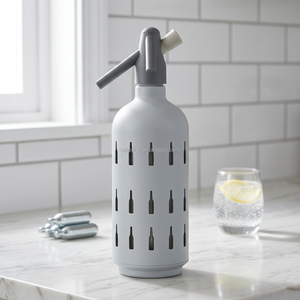 lovin barware Gold Metal <b>Soda</b> Siphon With <b>Bottle</b> Cutouts Insulated Beverage Dispenser Party Drink Maker - Product Image 6