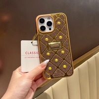 2025 NOUVEAU Design De Luxe Électrolytique Designer Marque Pu En Cuir Téléphone Cas pour iPhone Téléphone Shell Mobile Couvre Filles Styles