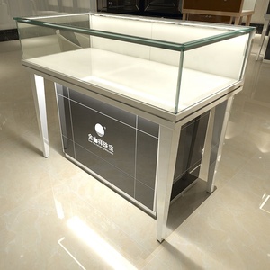Mostrador de Joyería de Diseño Personalizado, Móvil, de Madera Contrachapada, con Vitrina de Vidrio para Exhibición en Tiendas de Joyería - Product Image 4