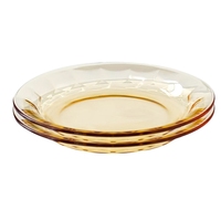 Plaque de verre plate de couleur ambre de 9 pouces résistante à la chaleur plaques de verre à haute teneur en borosilicate pour steak/pâtes/aliments chauds