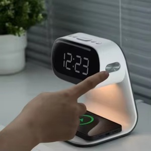 3-in-1 LED Night Light Alarm <b>Clock</b> with Wireless Charger - Multifunctional Bedside Lamp & <b>Digital</b> <b>Clock</b> for Bedroom & Office - Product Image 4