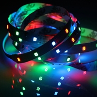 Pita LED 2835 Tahan Air 5M 60LED/M DC12V Model RGB Lampu Lembut Dapat Dipotong USB Dapat Diredupkan untuk Penggunaan Dalam Ruangan Perekat Dua Sisi