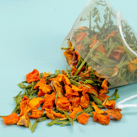 50 Sachets de Thé aux Feuilles de Bambou et Citrouille, Infusion Froide, 250g, Sachets de Thé Triangulaires, Thé Floral Personnalisé Jingyutang Anhui
