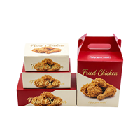 Caja de cartón personalizada para pollo frito KFC, caja abierta para pollo asado entero, alitas de pollo y arroz
