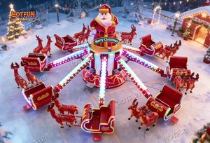 Manège d'aviation à commande autonome 16 places pour extérieur, thème Noël, pour parcs d'attractions et fêtes foraines, à vendre - Product Image 2