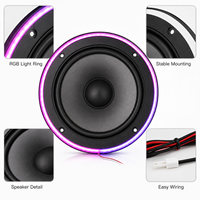 Anneau lumineux LED RGB pour haut-parleur de voiture, 3,5-12 pouces, télécommande, kit d'éclairage ambiant pour haut-parleur audio automobile