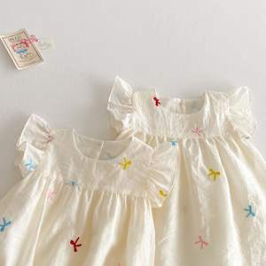 Conjunto de Verano 2026, Nuevo Modelo, para Bebés Niñas, Vestido Romper con Bordado y Estampado, Estilo Princesa, para Hermanas - Product Image 3