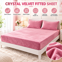 Parure de lit en velours cristal doux, chaude et confortable, comprenant housse de couette, drap et taies d'oreiller – Vente en gros usine OEM ODM